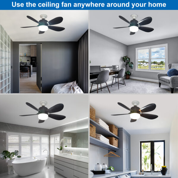 E26/E27 Socket Fan Light with Remote 15 Inch Black - Image 7