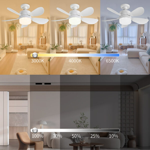 E26/E27 Socket Fan Light with Remote 15 Inch White - Image 3