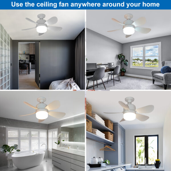 E26/E27 Socket Fan Light with Remote 15 Inch White - Image 7