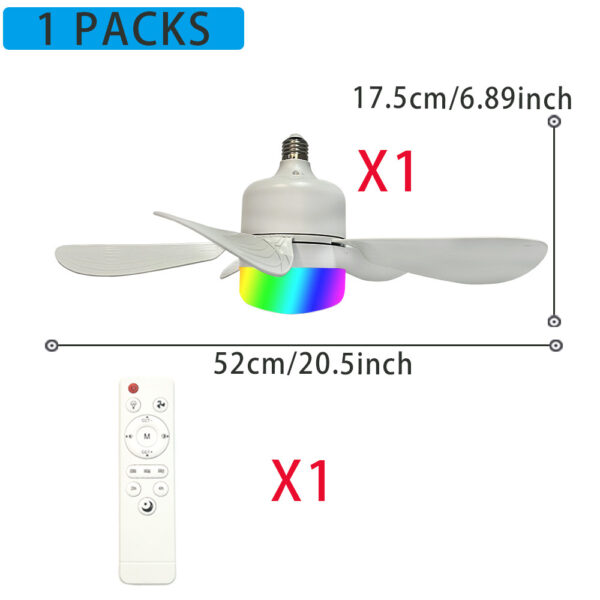 20.5in Screw Socket Ceiling Fans with Lights RGB Daylight White