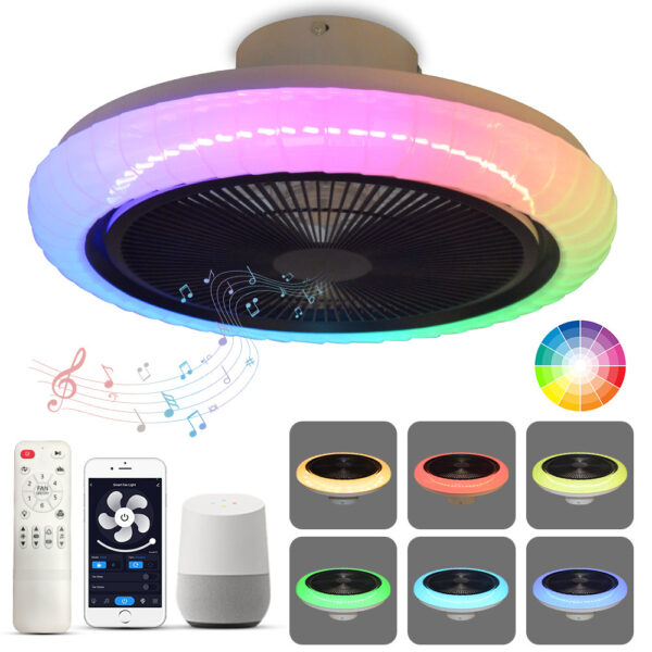 20" Smart Ceiling Fans with RGB Lights Remote/APP/Voice Control