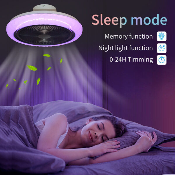 20" Smart Ceiling Fans with RGB Lights Remote/APP/Voice Control - Image 2