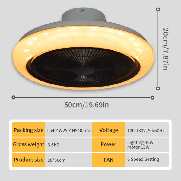 20" Smart Ceiling Fans with RGB Lights Remote/APP/Voice Control - Image 4