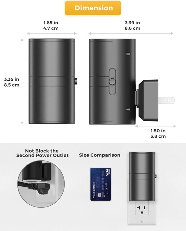Plug In LED Night Light for Home 5000K Daylight White 2 Pack Black - Image 4