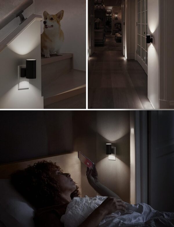 Plug In LED Night Light for Home 5000K Daylight White 2 Pack Black - Image 6