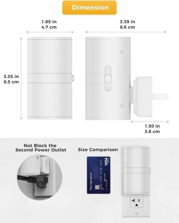Plug In LED Night Light for Home 3000K Warm White 2 Pack White - Image 4