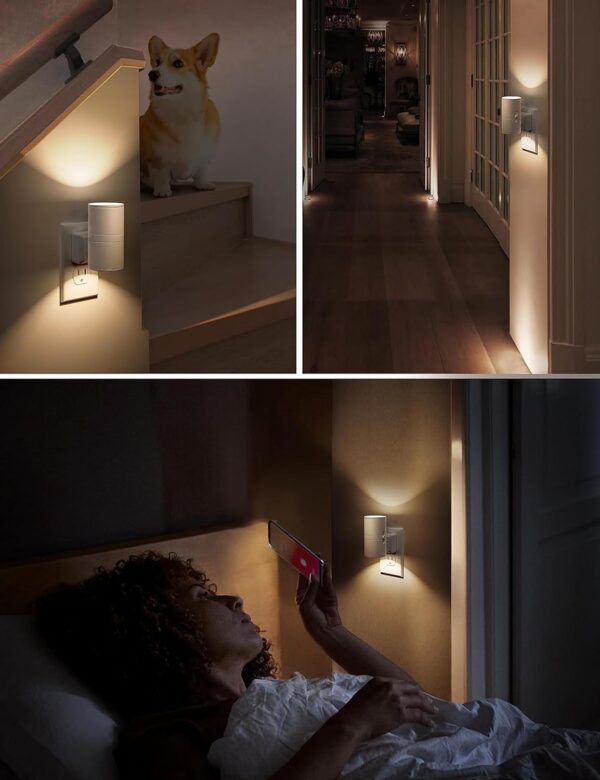 Plug In LED Night Light for Home 3000K Warm White 2 Pack White - Image 5