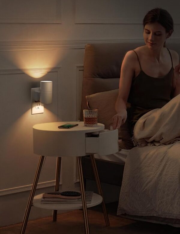 Plug In LED Night Light for Home 3000K Warm White 2 Pack White - Image 8