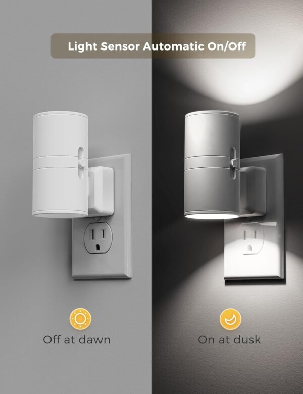 Plug In LED Night Light for Home 5000K Daylight White 2 Pack White - Image 2
